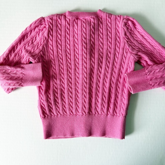 Polo Ralph Lauren Cable Knit Cotton Button Cardigan Pink Girls 3T - Picture 6 of 7